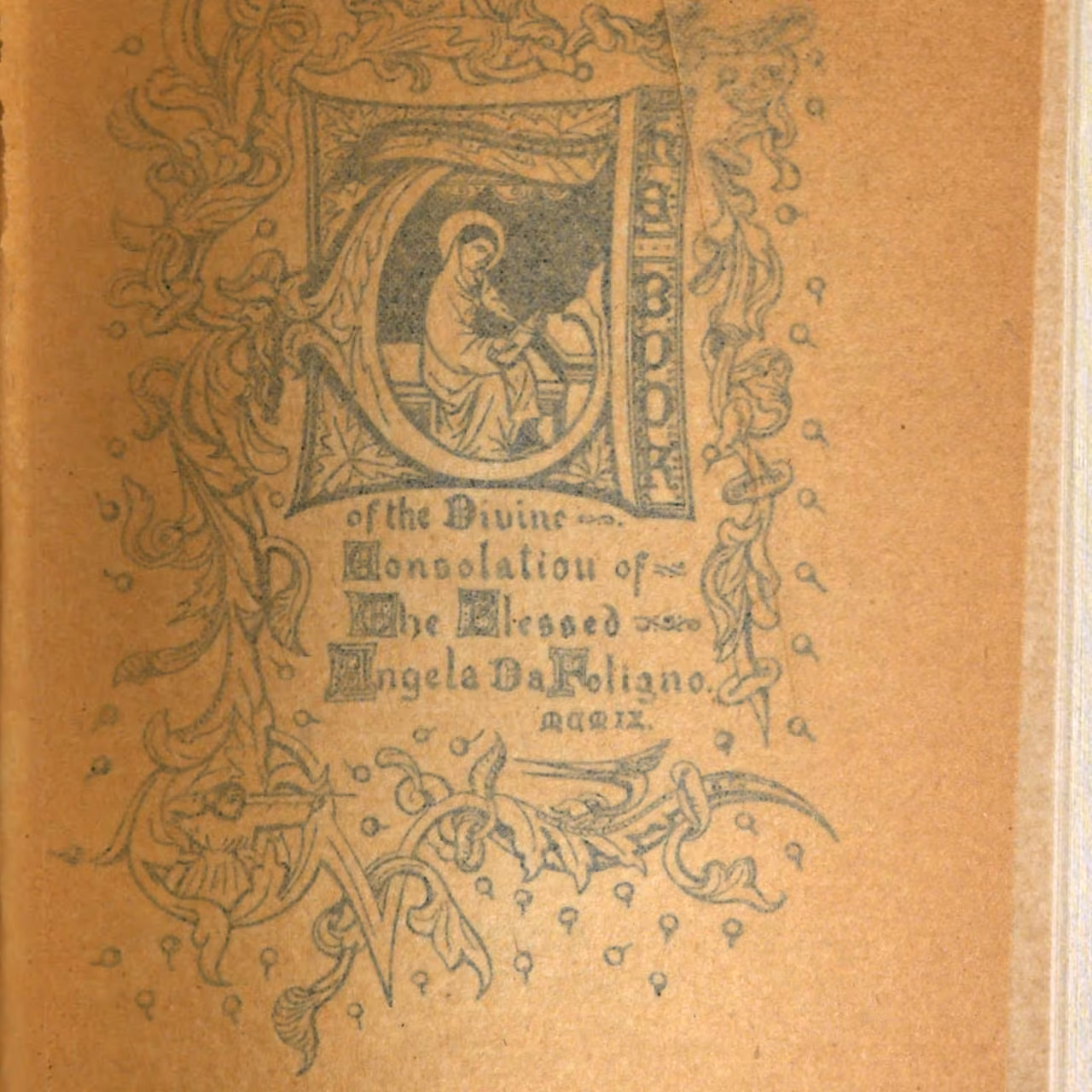 Arts and Crafts frontispiece from the Book of Divine Consolation of Angela of Foligno, 1909