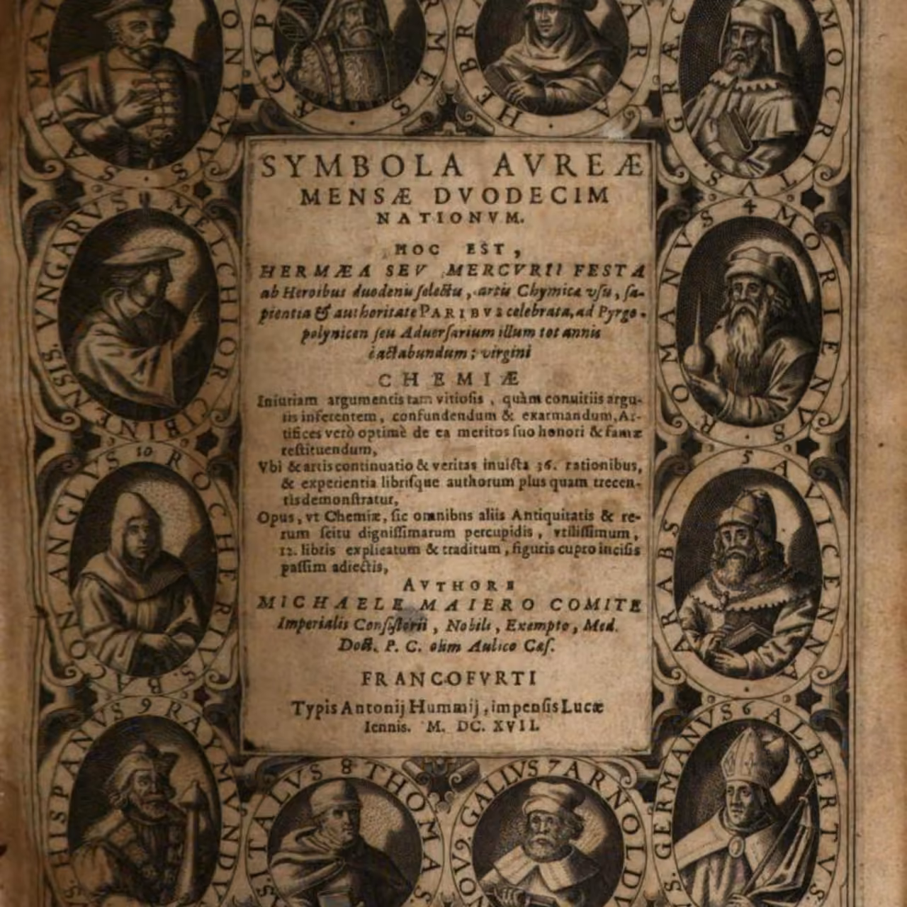 Title page of Symbola Aureae Mensae by Michael Maier, 1617