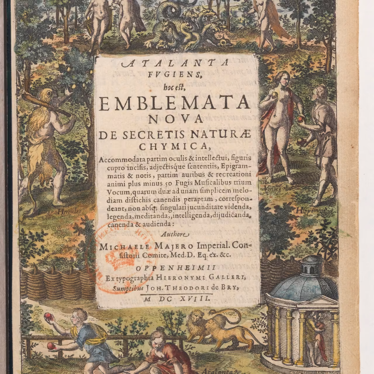 Title page of Atalanta Fugiens by Michael Maier